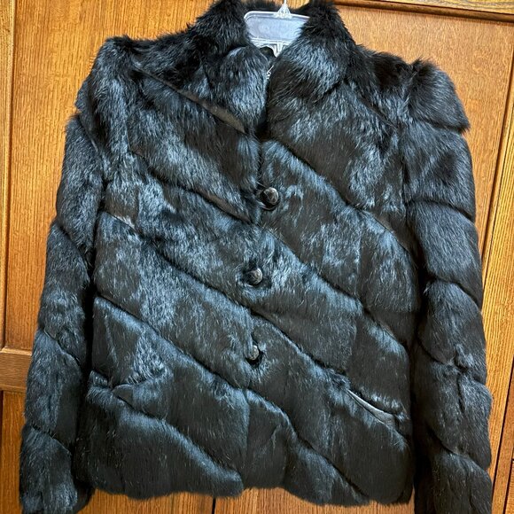 Real Dyed Rabbit Jacket.  Size Small - Picture 1 of 3